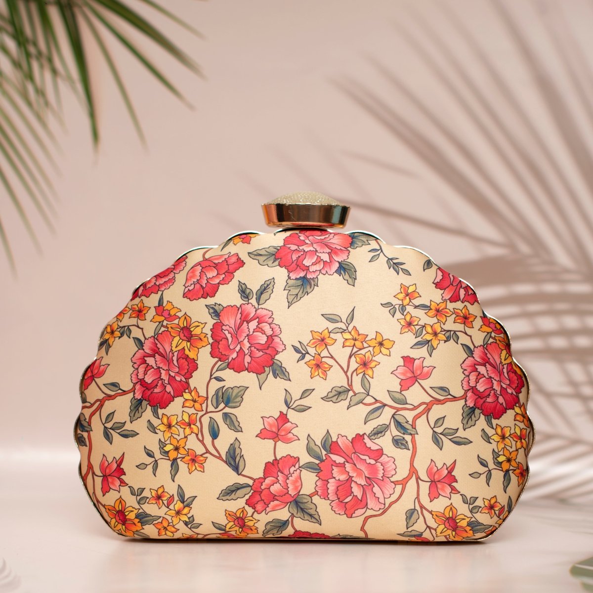 Artklim Floral Printed D-shape Clutch