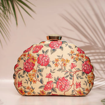 Artklim Floral Printed D-shape Clutch