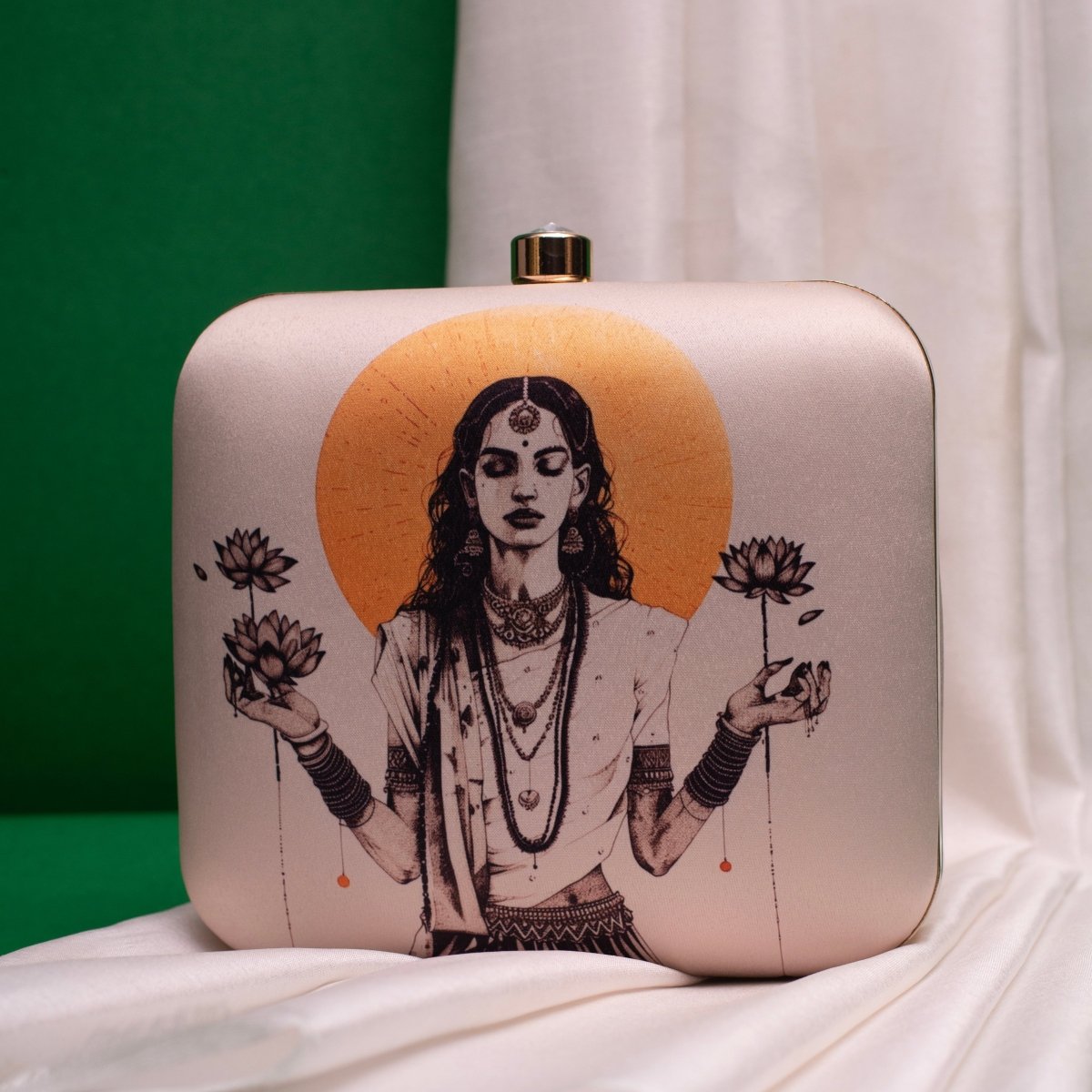 Goddess Lakshmi Printed Clutch