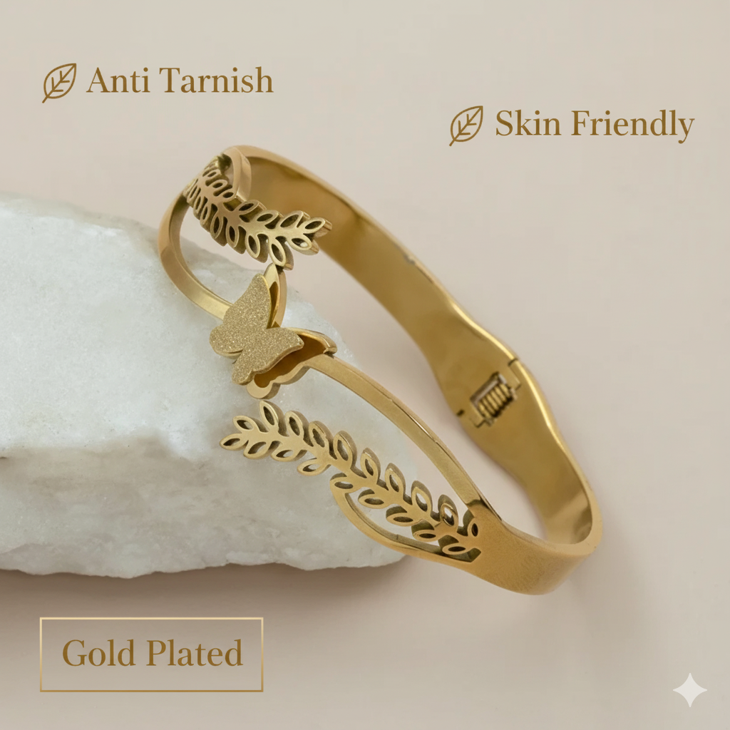 Valentine Special Combo: Personalized Portrait Caricature Clutch & Gold-Plated Butterfly Bangle