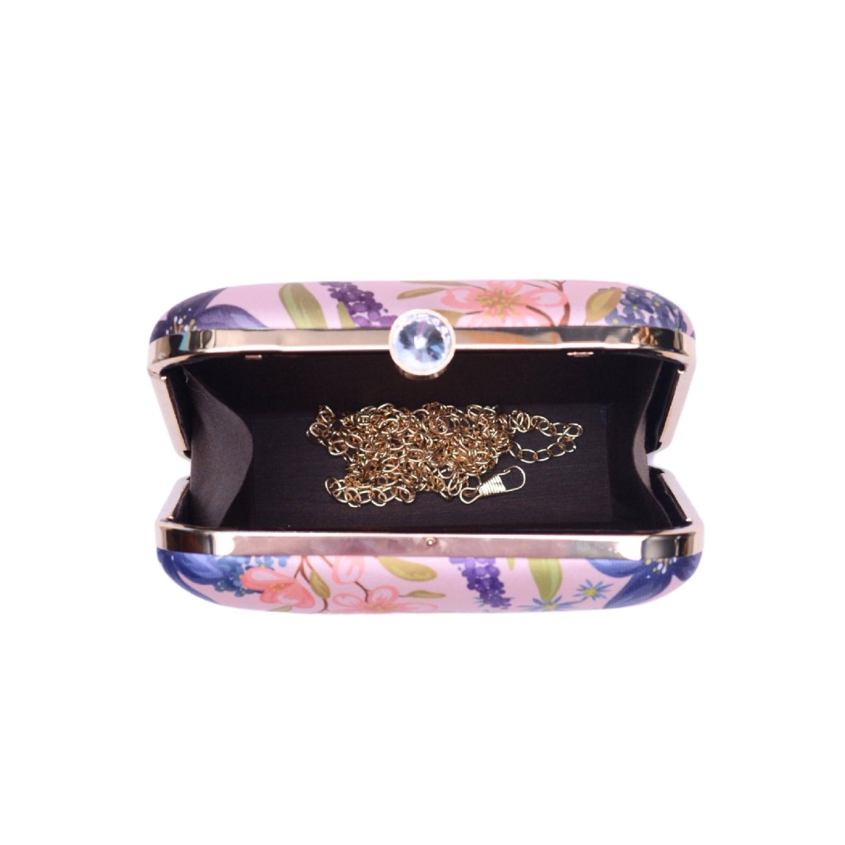 Pink Floral Printed Name Customised Clutch