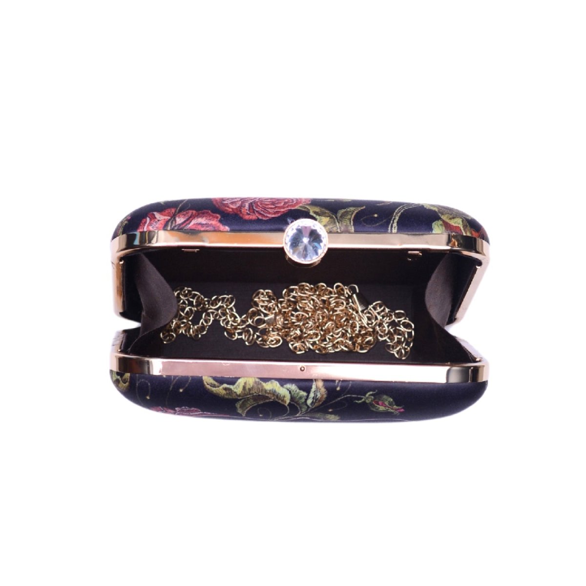 Black Floral Printed Name Customised Clutch