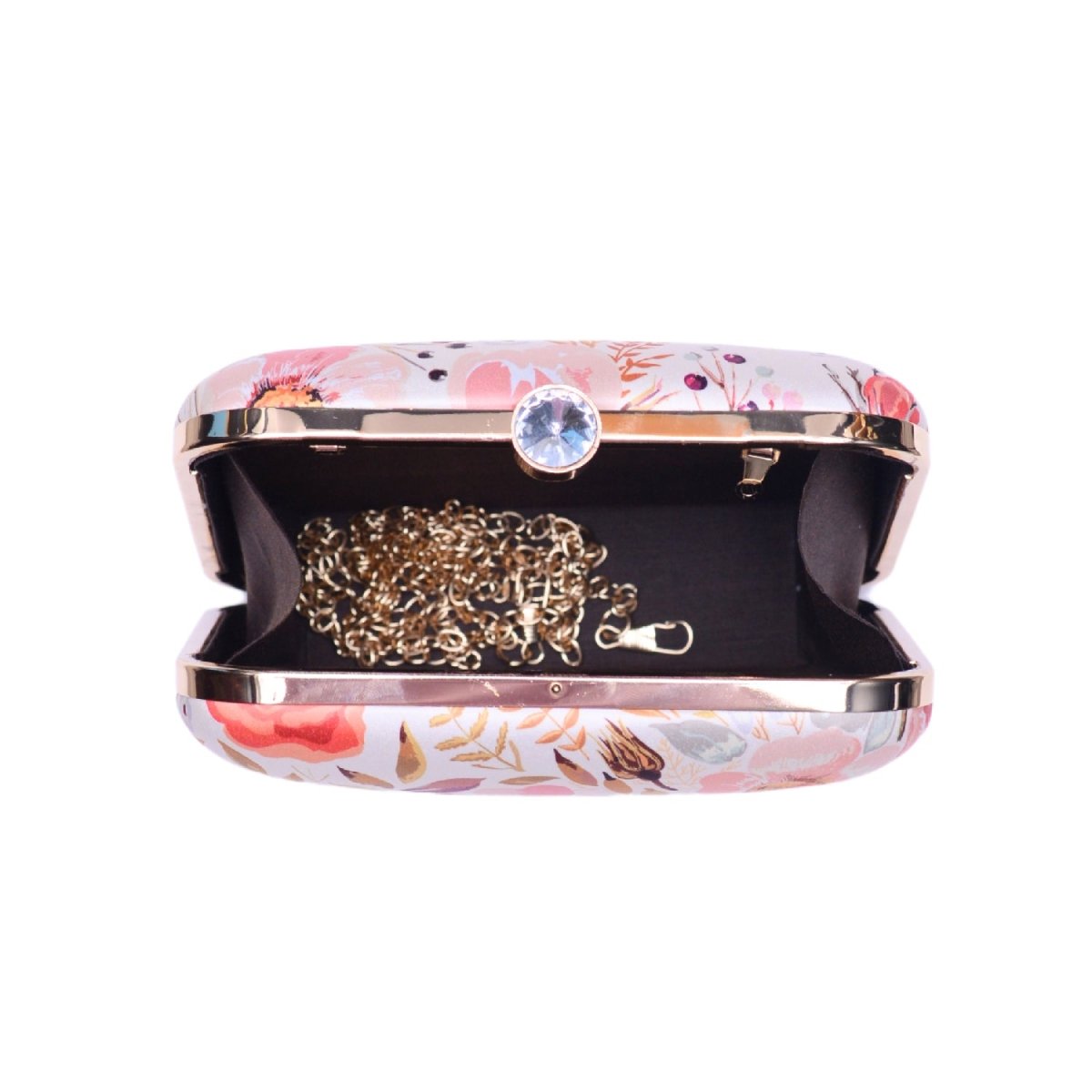 White Floral Printed Name Customised Clutch