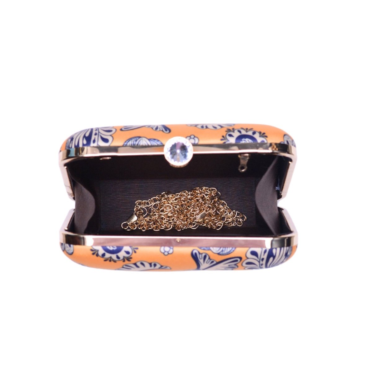 Yellow Birds And Floral Printed Name Customised Clutch