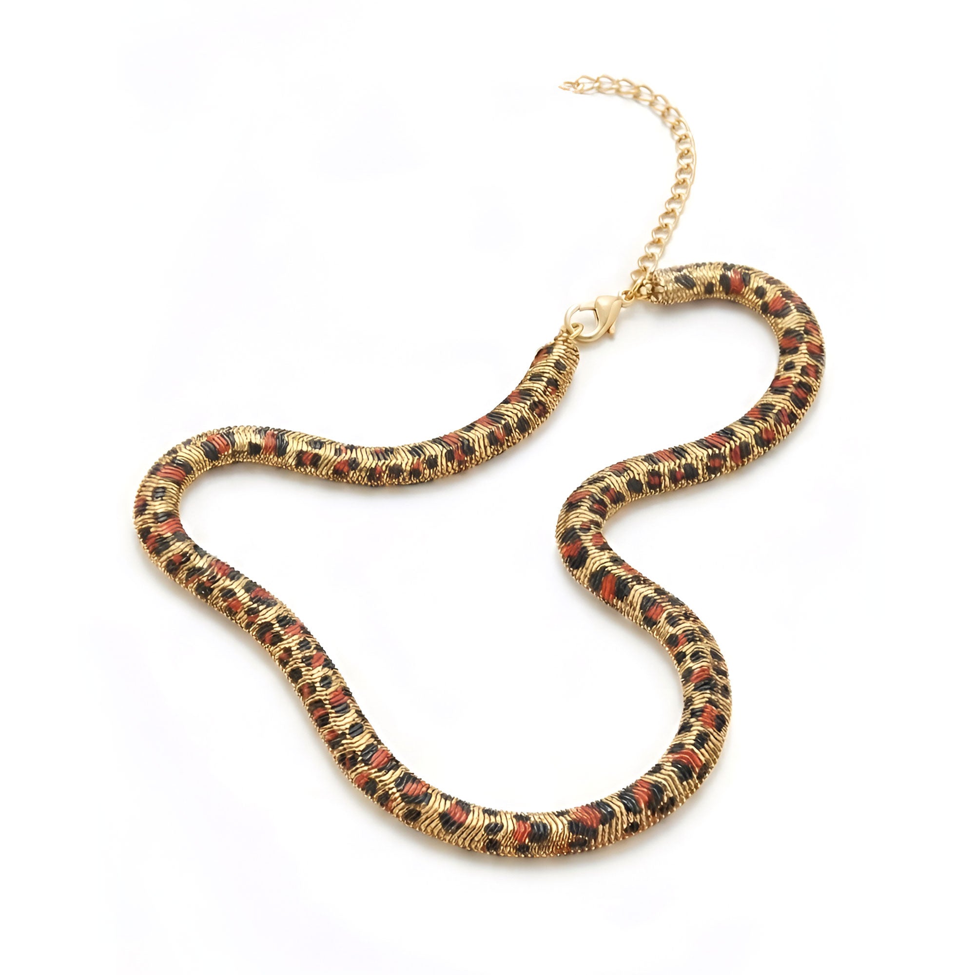 Artklim Gold Plated Leopard Pattern Statement Pendant Necklace