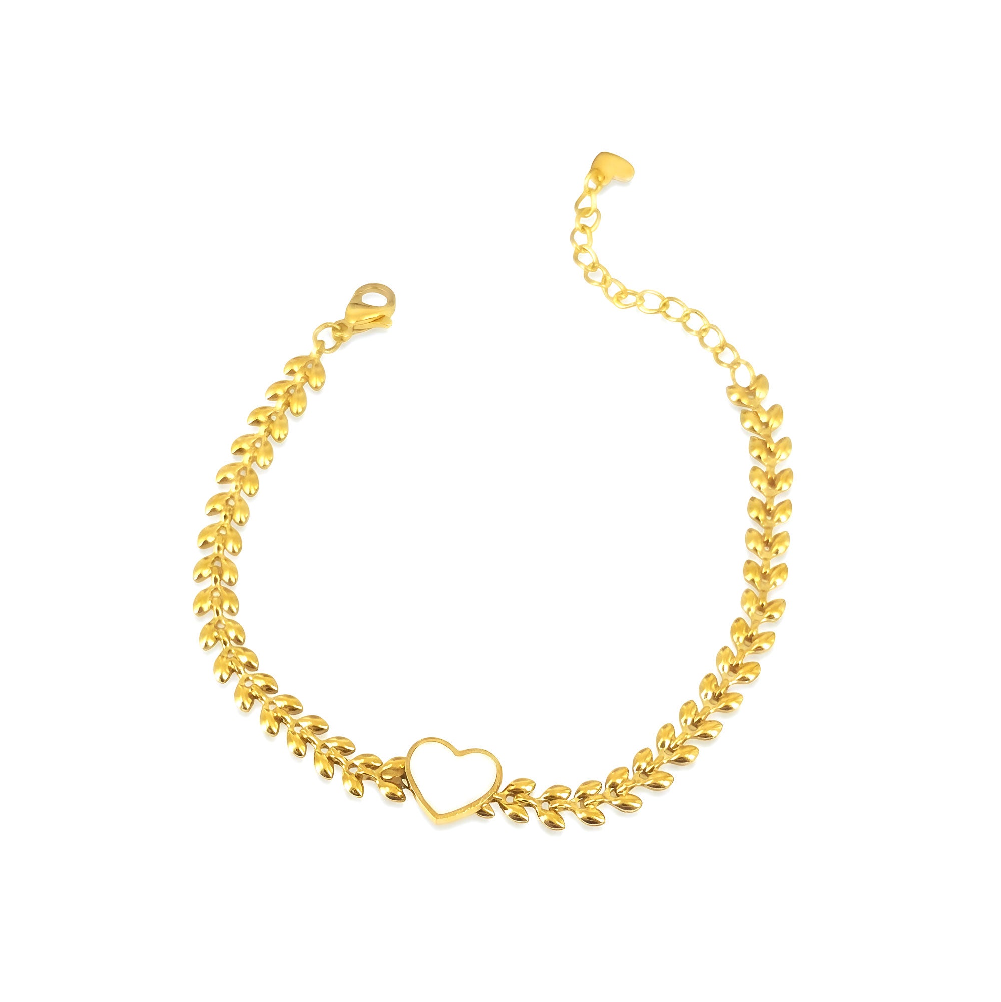 Artklim Gold Plated Heart Charm Bracelet