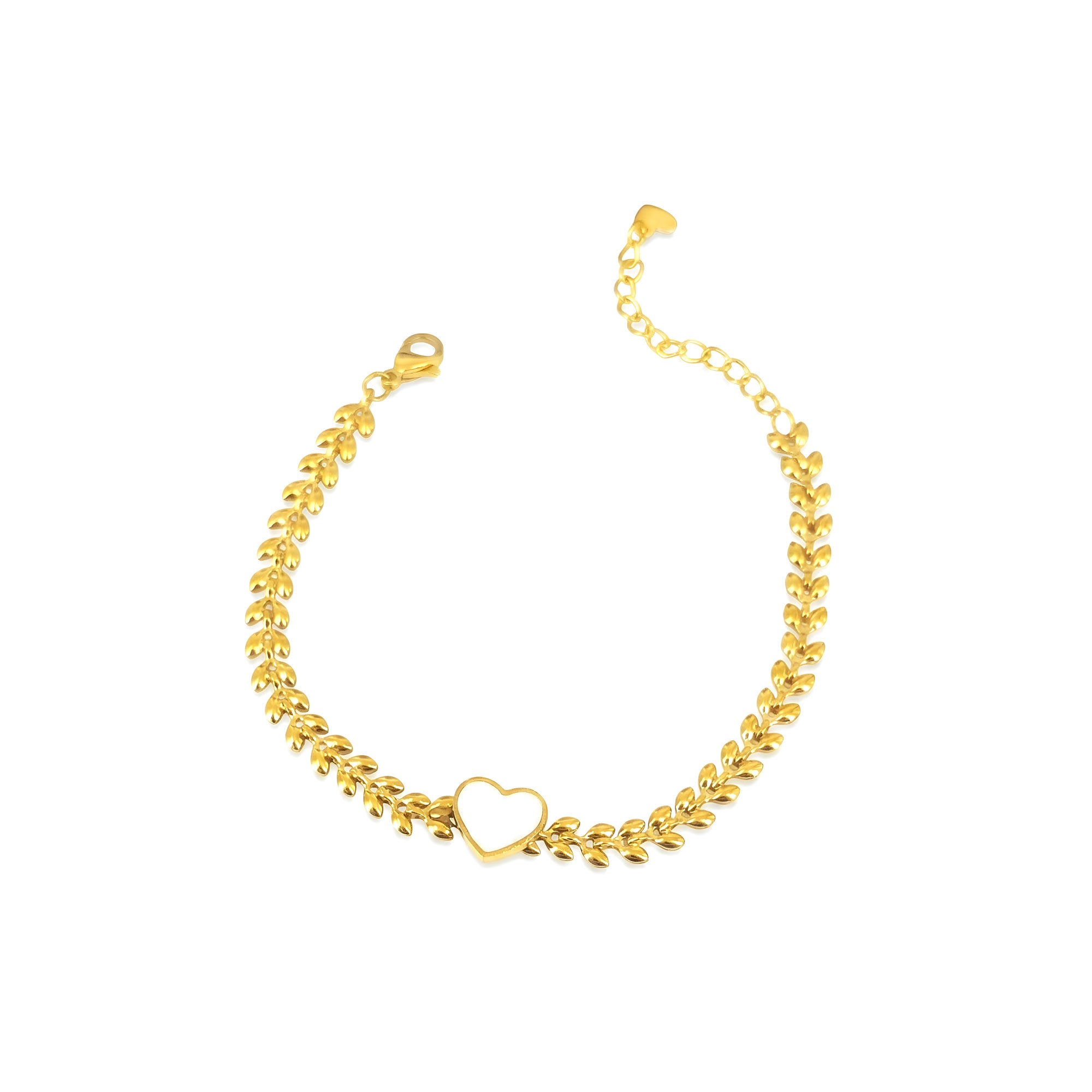 Artklim Gold Plated Heart Charm Bracelet
