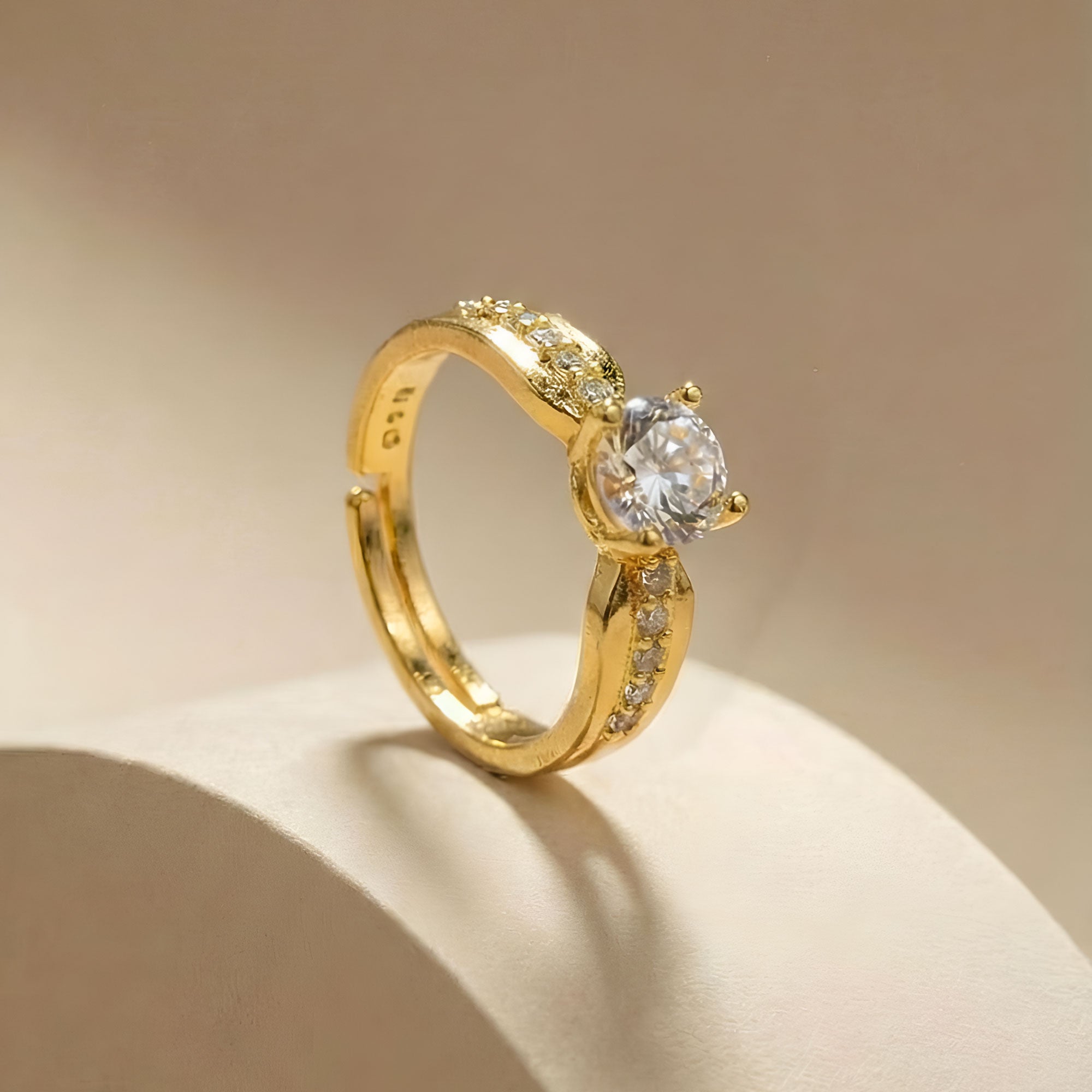 Artklim Gold-Plated Pure Devotion Solitaire Anti-Tarnish Ring