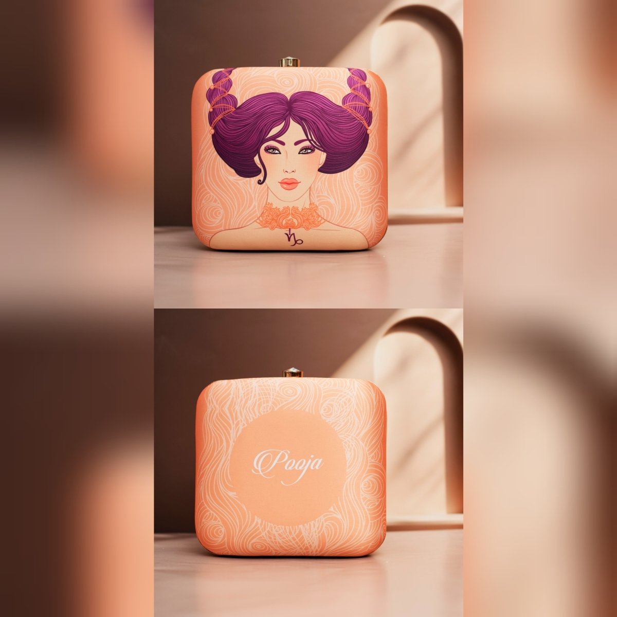 Capricorn Sun Sign Customized Clutch