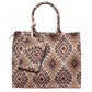 Multicoloured Jacquard Box Style Tote Bag