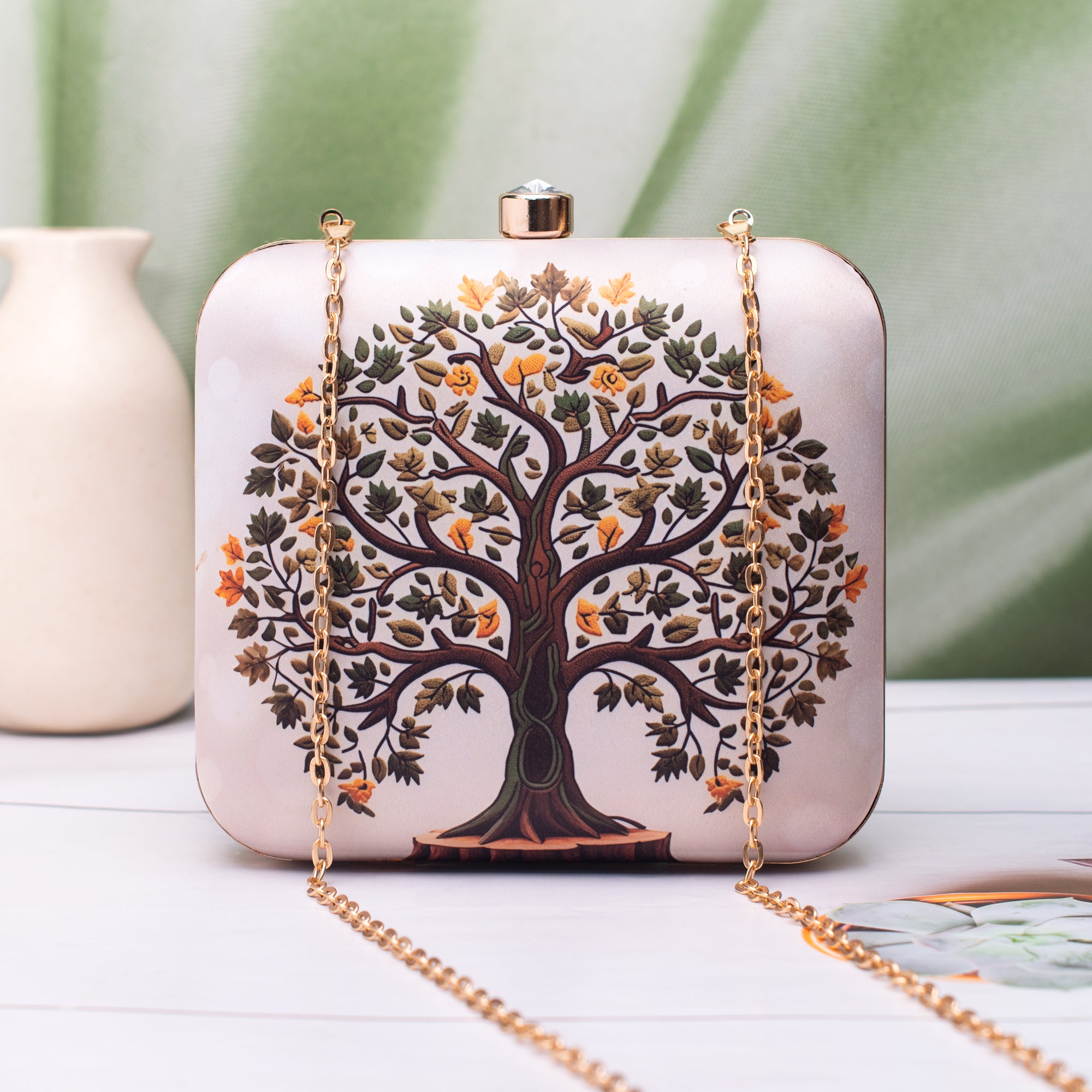 Artklim Tree of Life Printed Clutch
