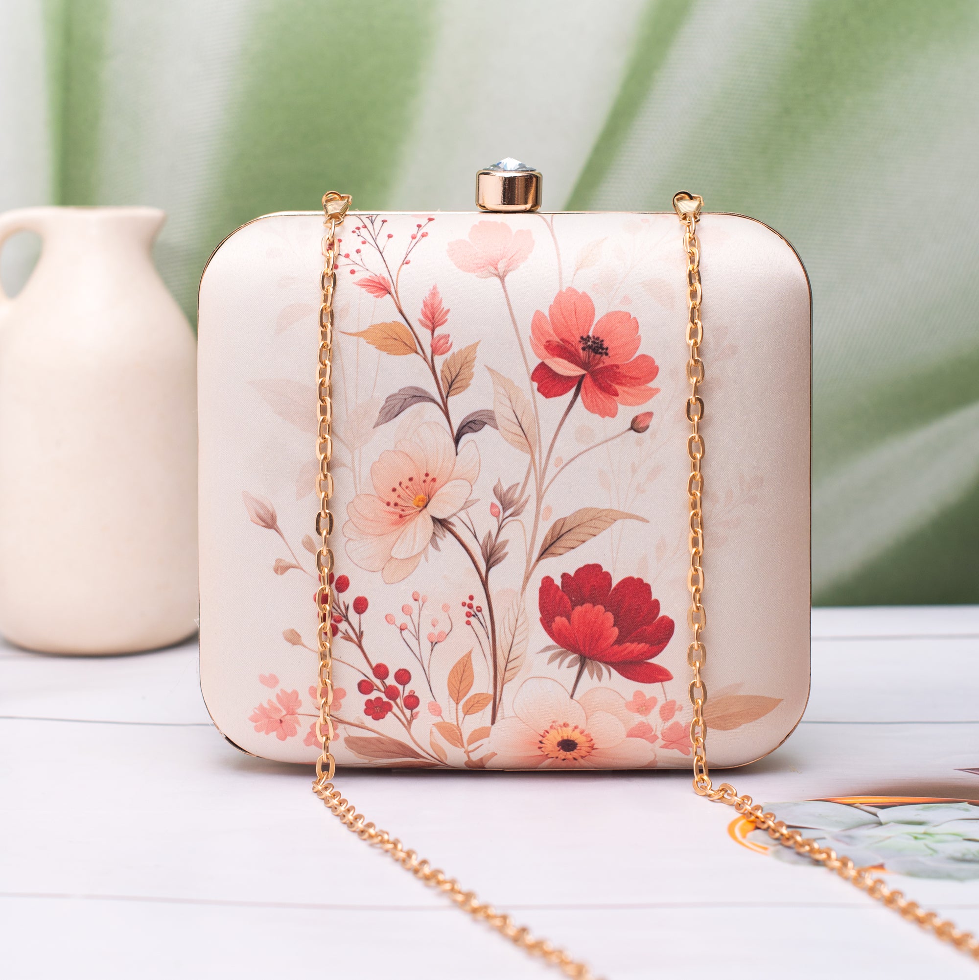 Artklim Soft Pastel Floral Portrait Clutch