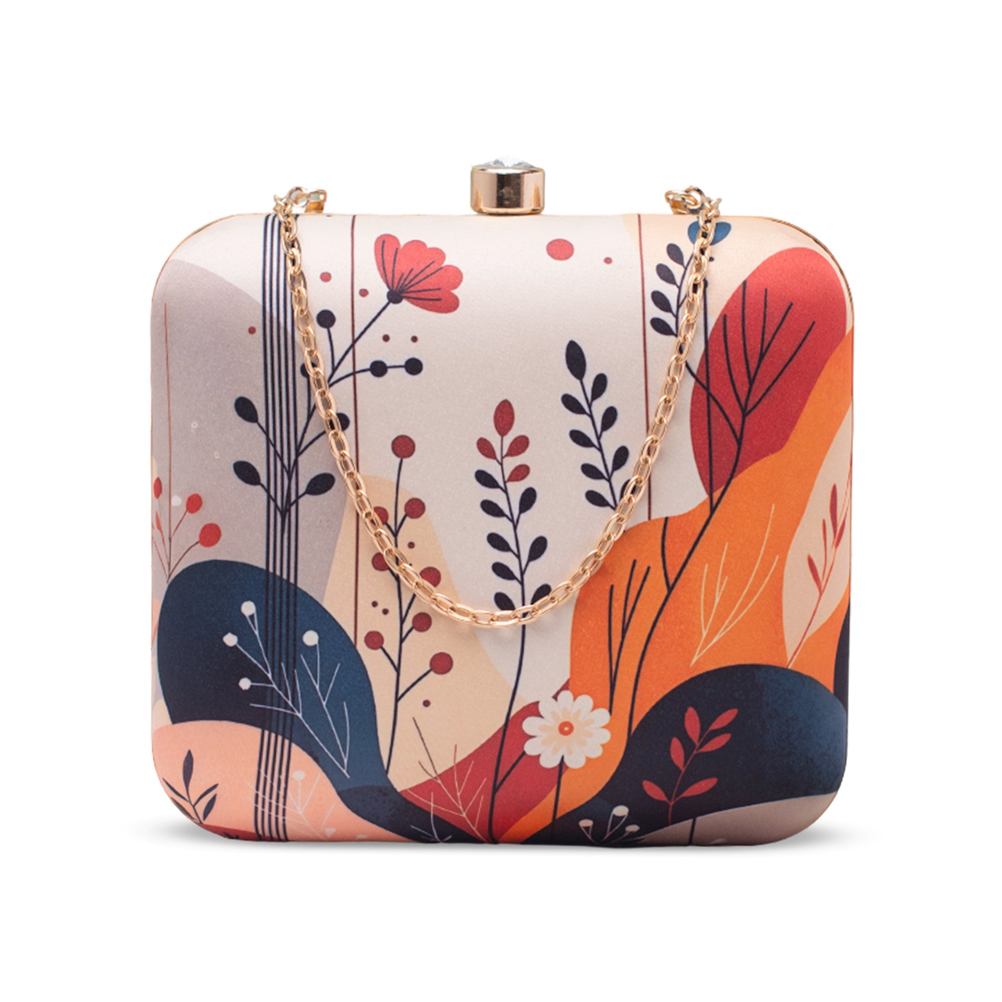 Artklim Abstract Floral Modern Printed Clutch