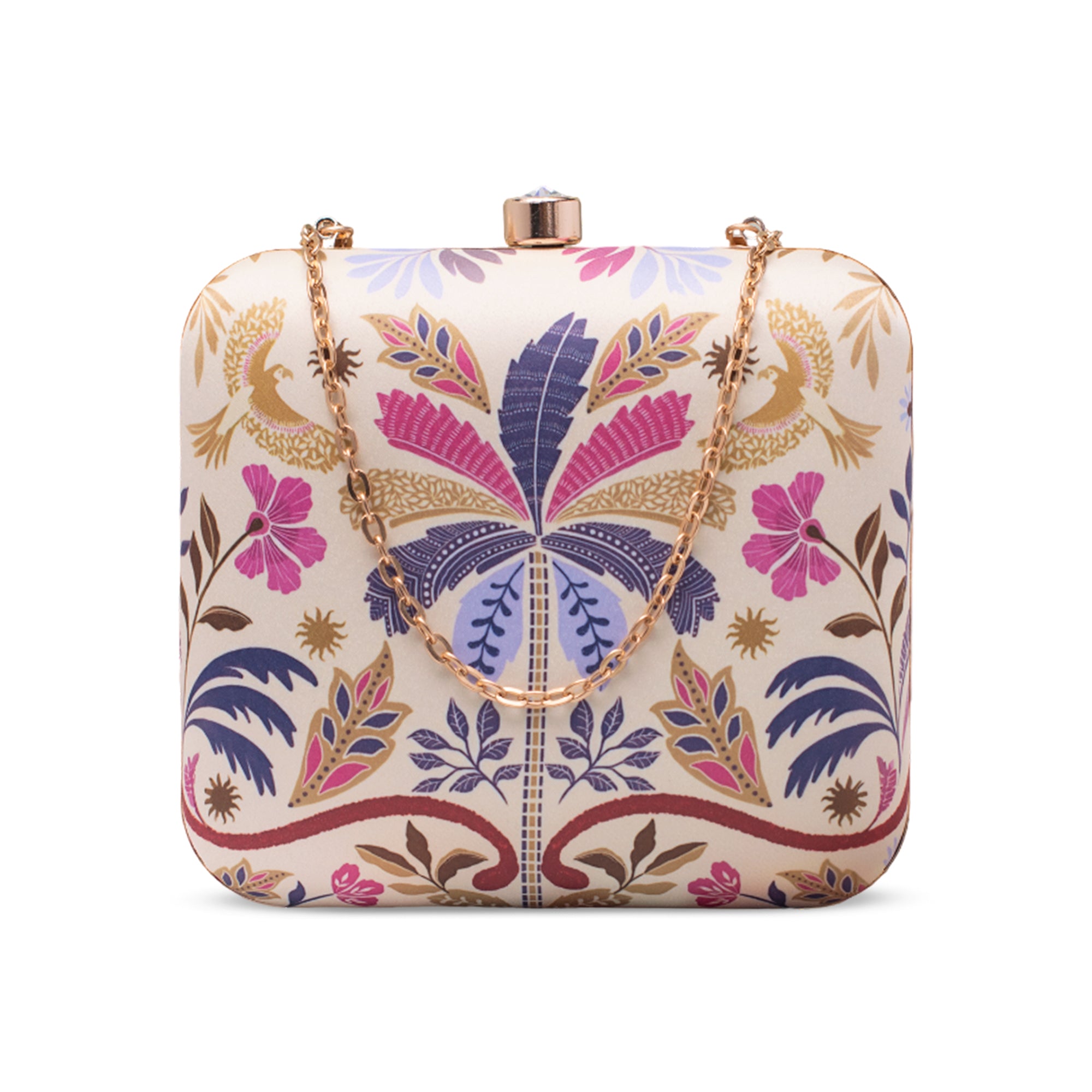Artklim Floral Majesty Box Printed Clutch