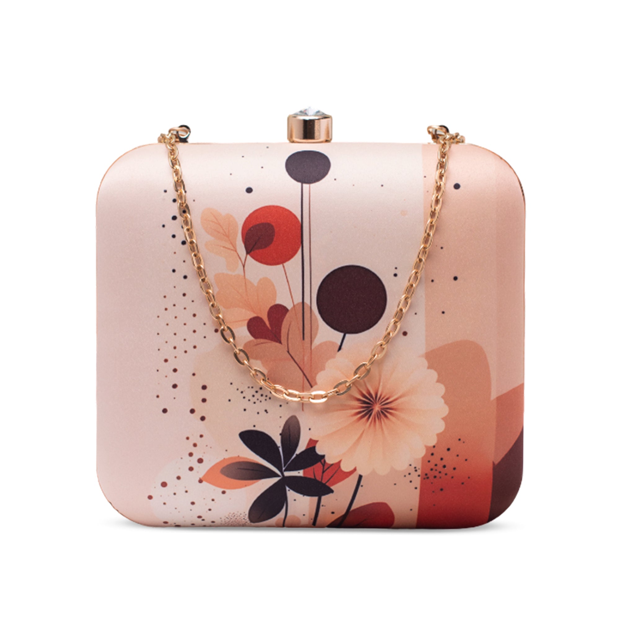 Artklim Minimal Floral Abstract Printed Clutch