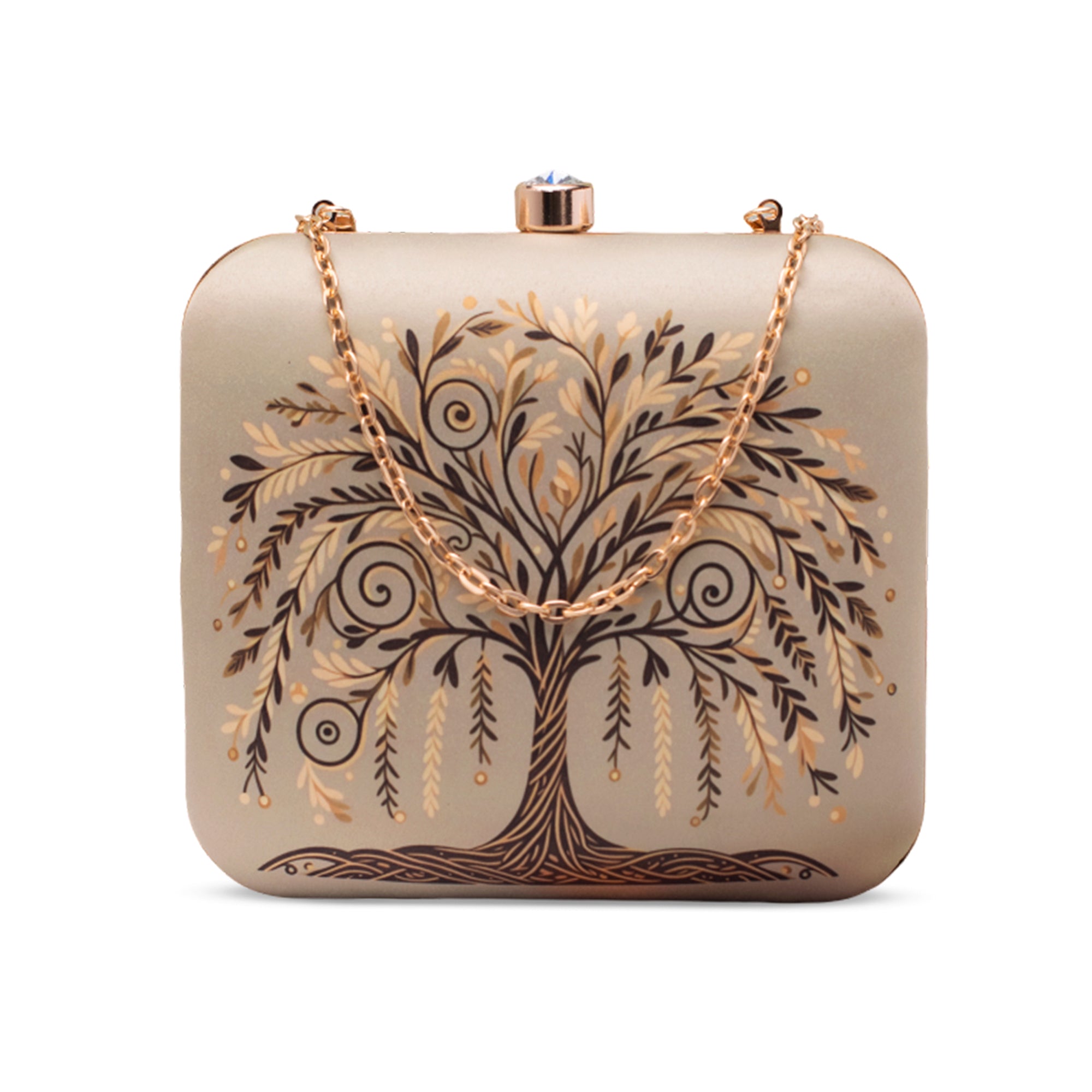 Artklim Golden Tree pattern Printed Clutch