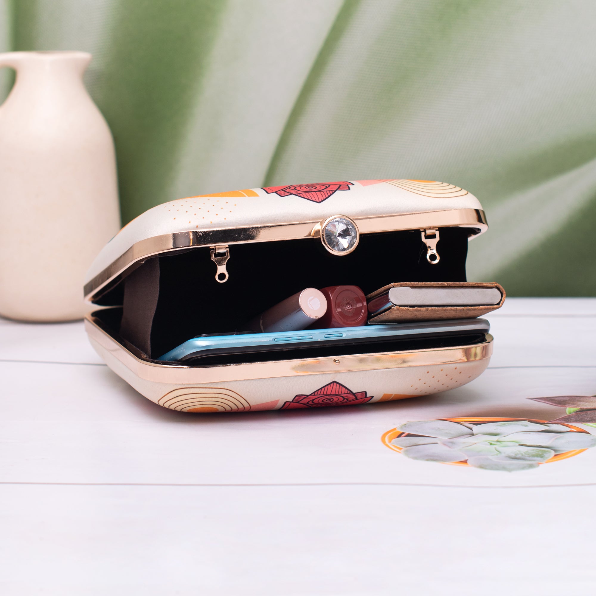 Artklim Royal Patterned Floral Printed Clutch