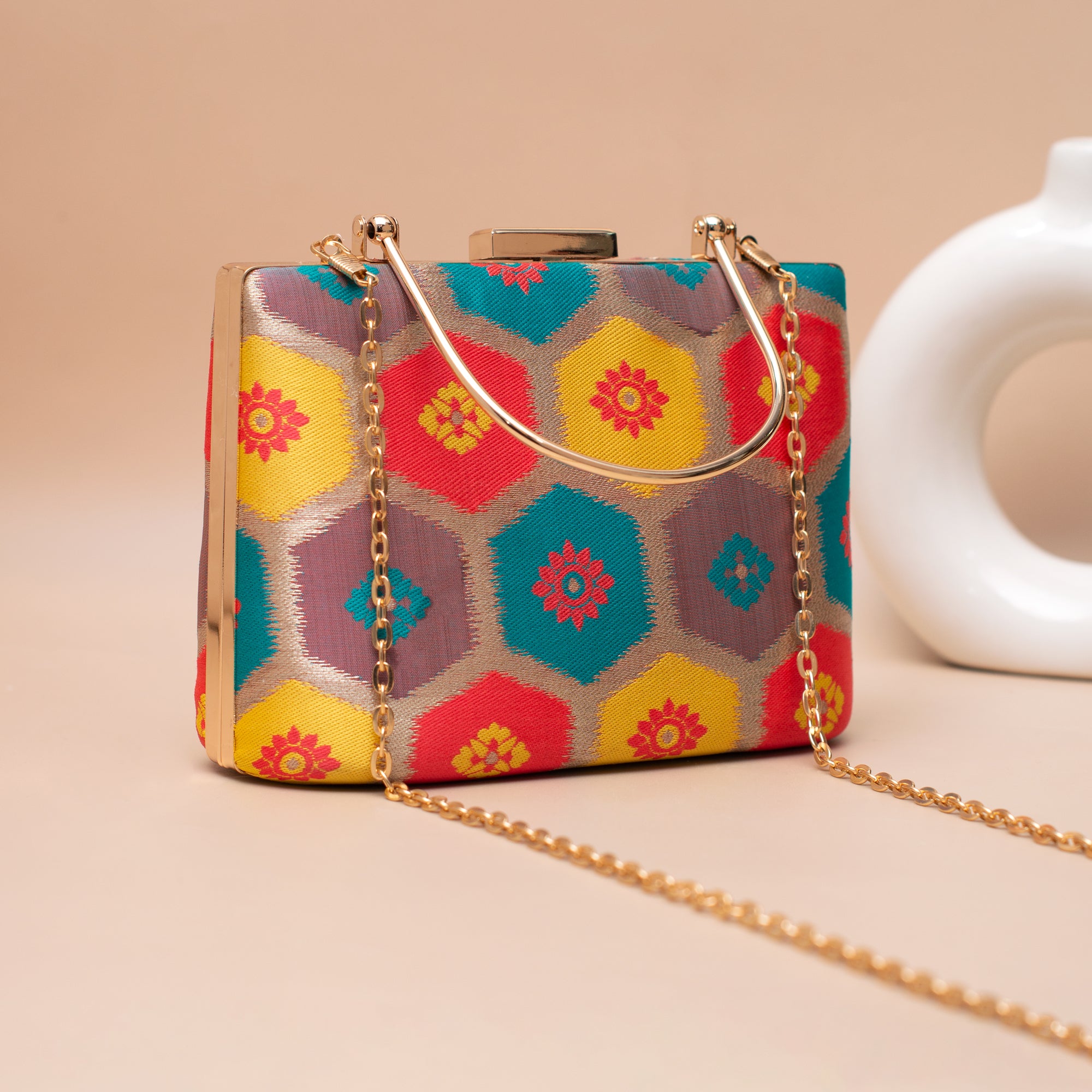 Artklim Colour Pop Embroidered Clutch
