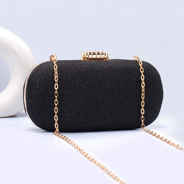 Artklim Black Glitter Capsule Party Clutch