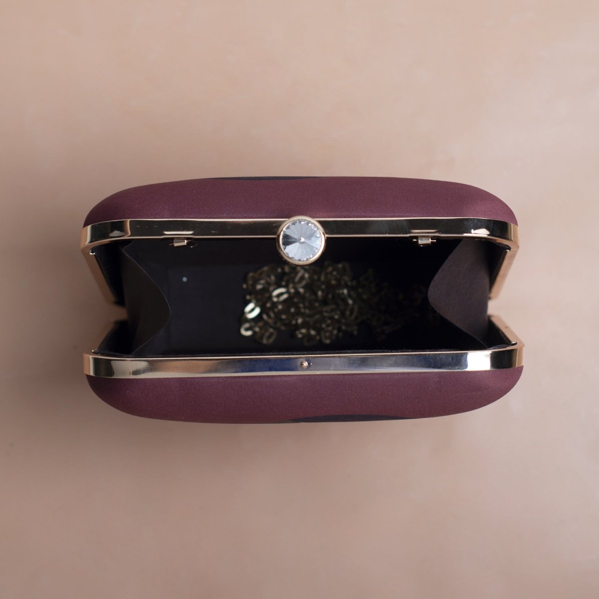 Artklim Dark Brown Asthetic Girl Portrait Printed Name Customised Clutch
