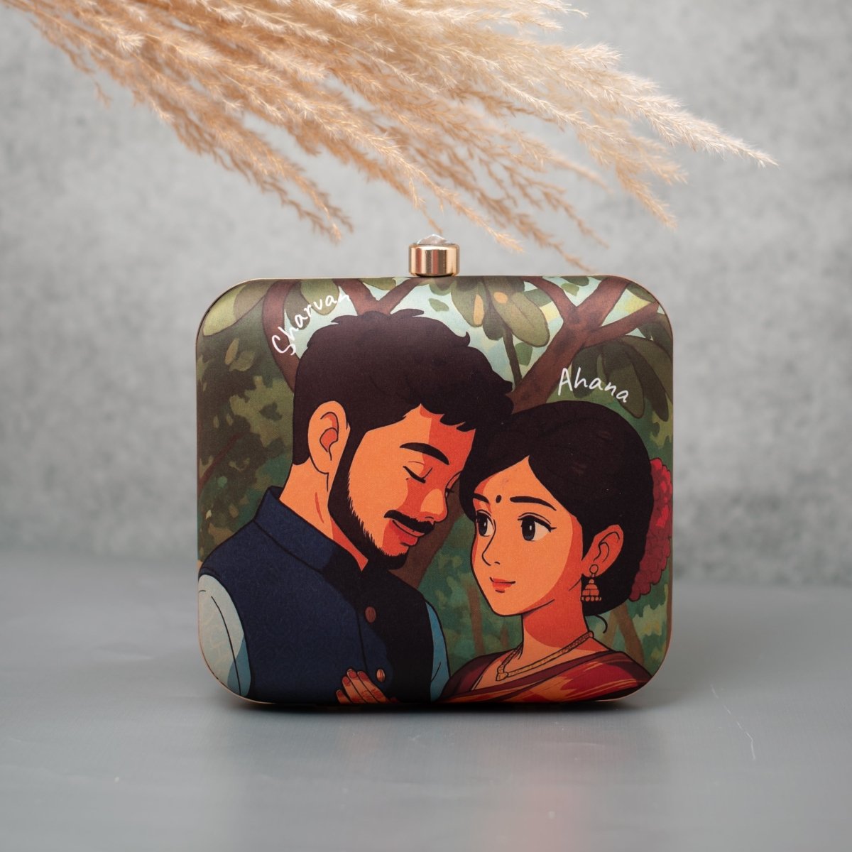 Portrait Ghibli Art Personalised Clutch Bag