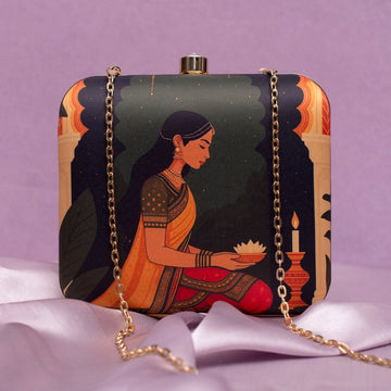 Artklim Traditional Mughal Motif Printed Clutch