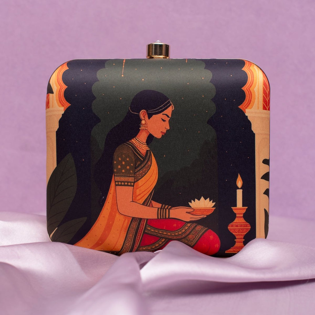 Artklim Traditional Mughal Motif Printed Clutch