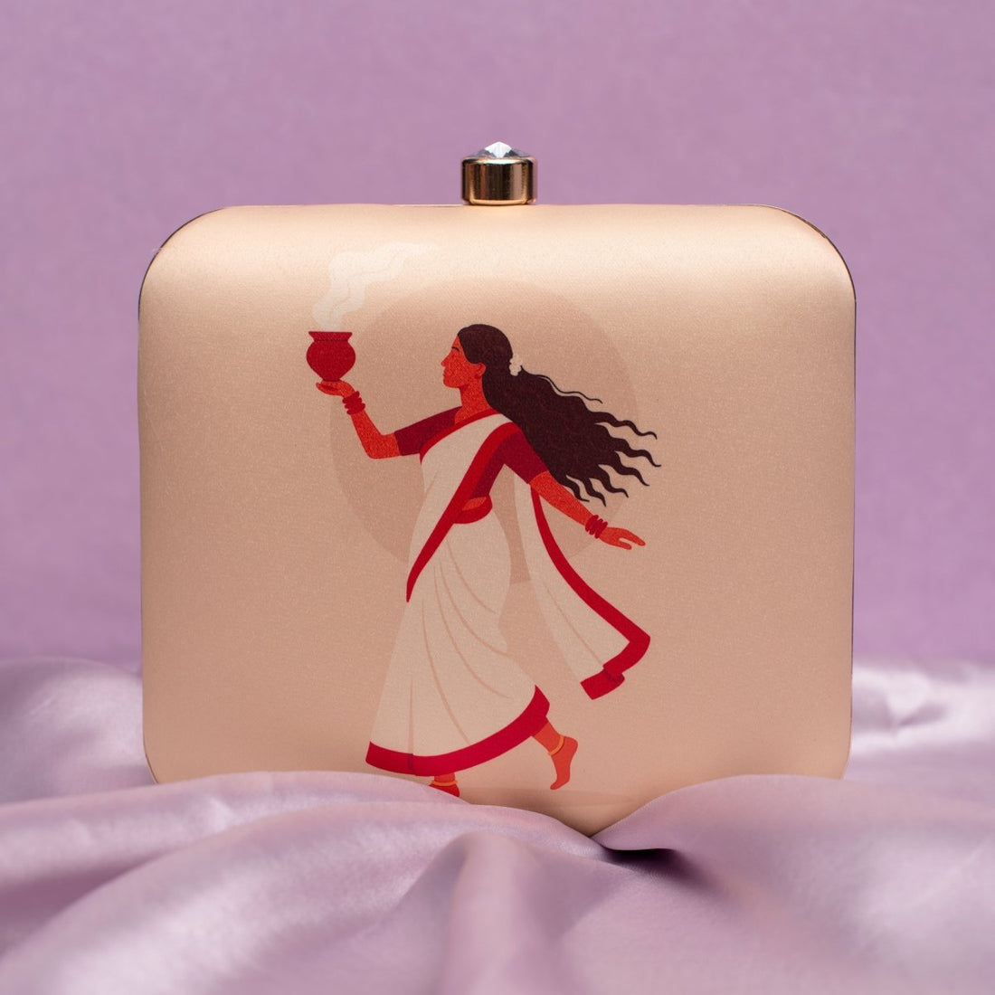 Artklim Traditional Bengali Dancer Portrait Printed Clutch
