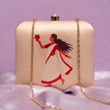Artklim Traditional Bengali Dancer Portrait Printed Clutch