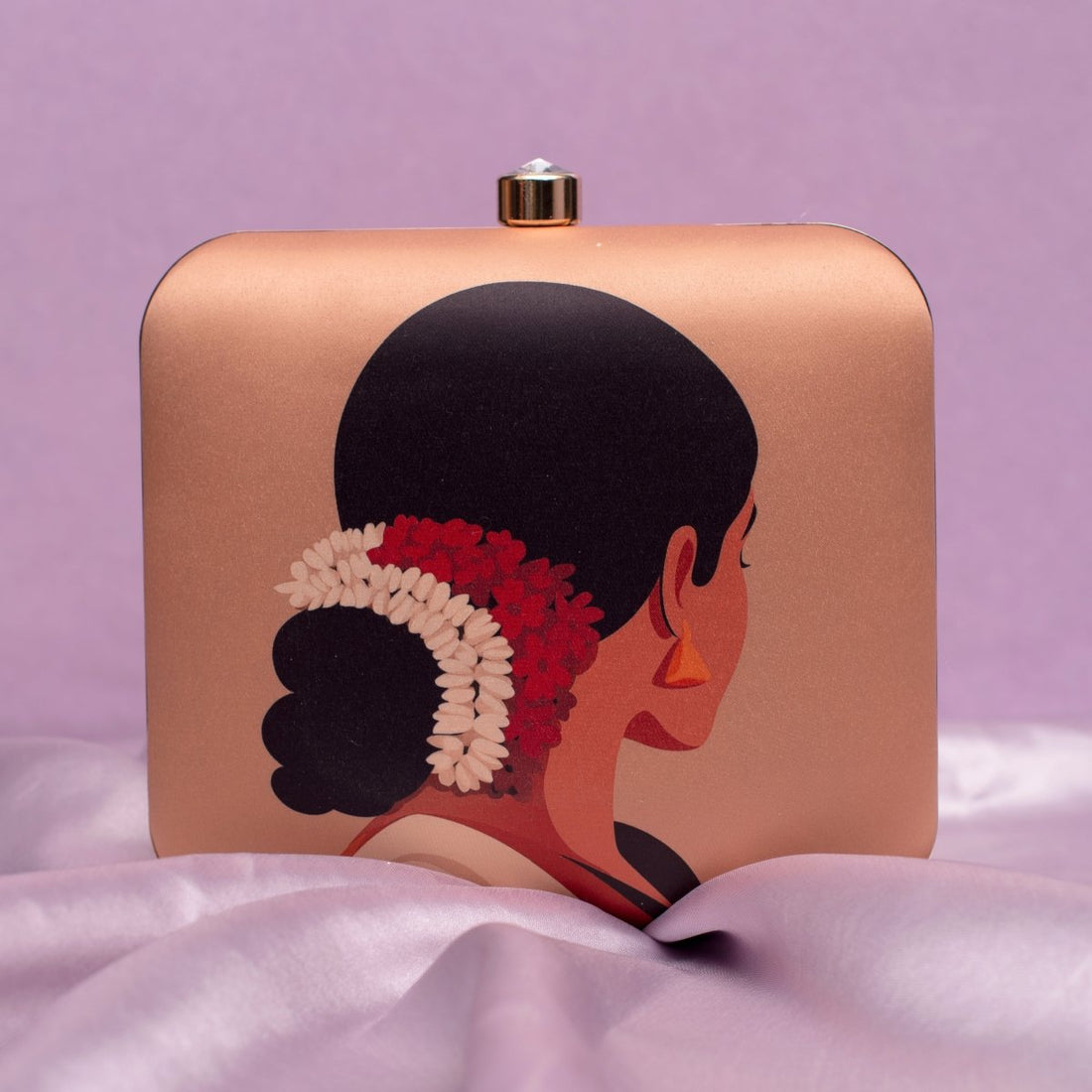 Artklim Indian Woman With Gajra Printed Clutch