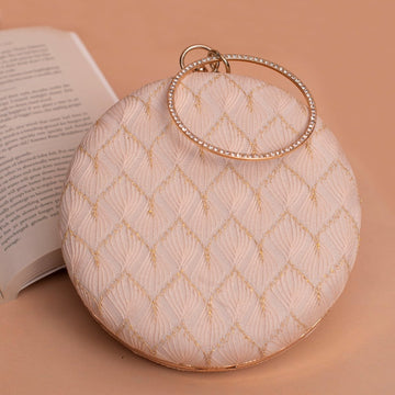 Artklim Ivory Based Minimal Embroidery Clutch