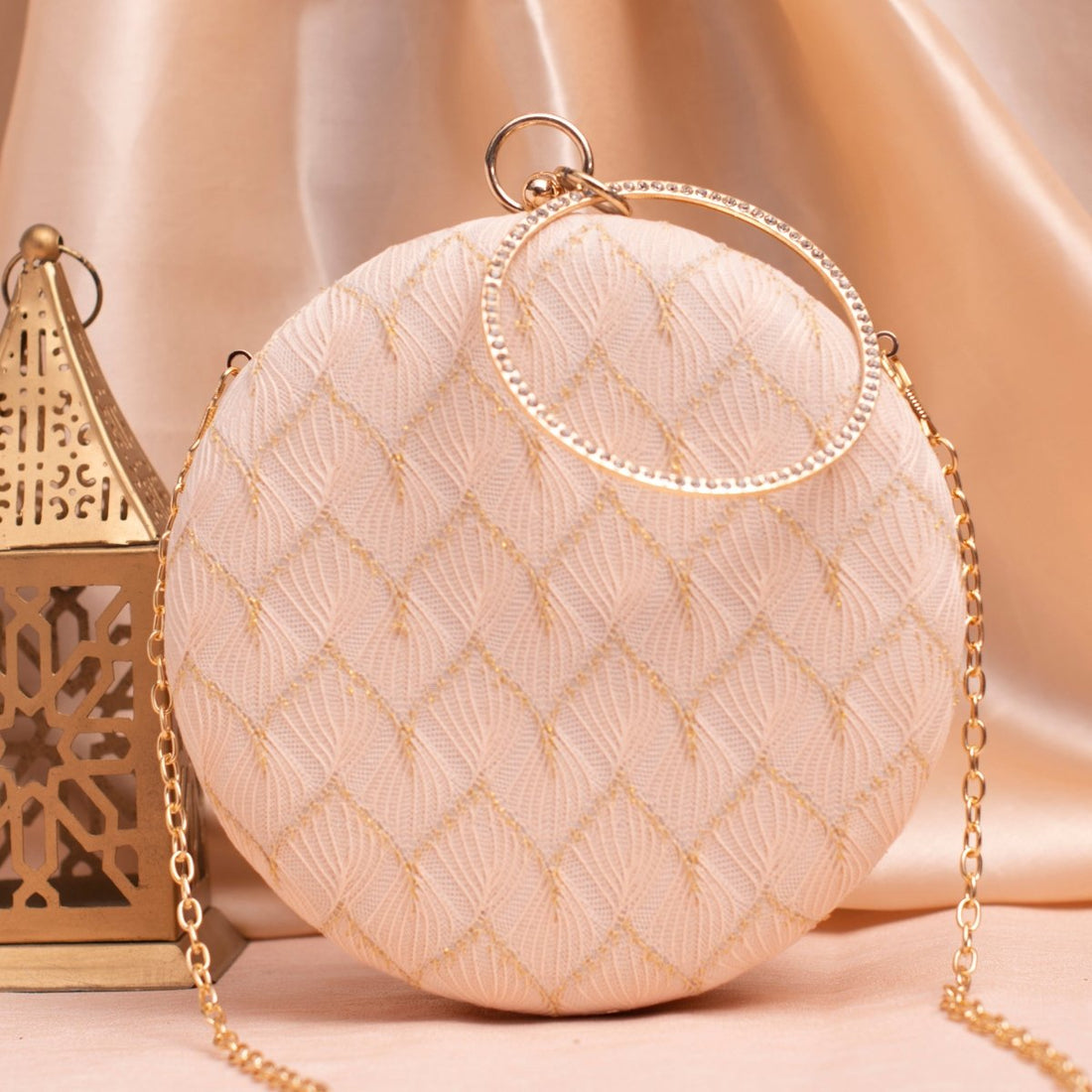 Artklim Ivory Based Minimal Embroidery Clutch