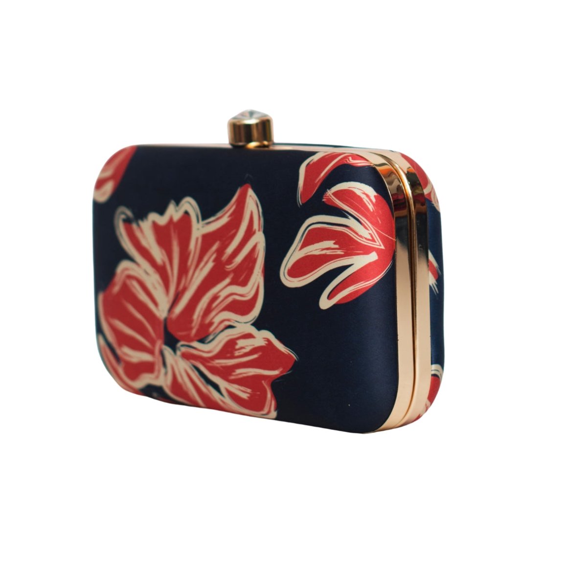 Red Flower Printed Clutch