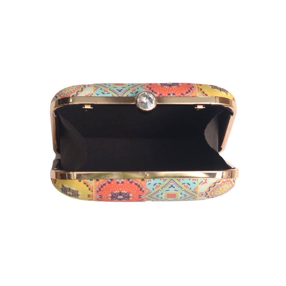 Multicolored Mandala Printed Clutch