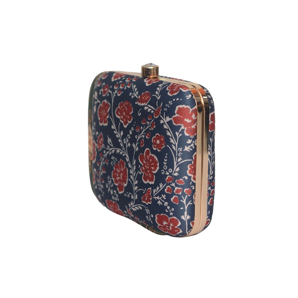 Red Floret Printed Clutch