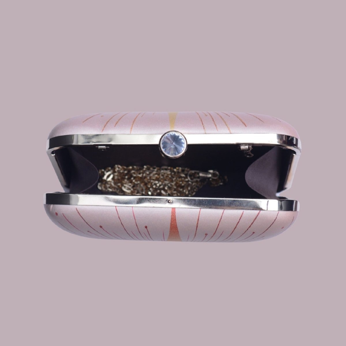 Artklim Beige Based Evil Eye Printed Clutch