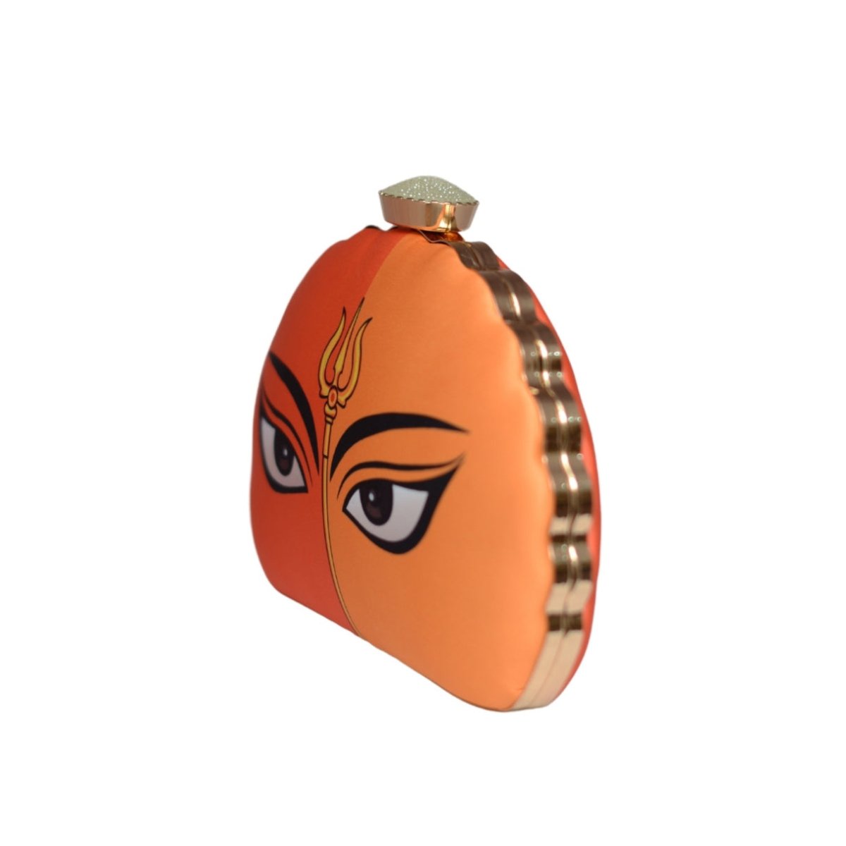 Artklim Multicolor Durga Printed D-Shape Clutch