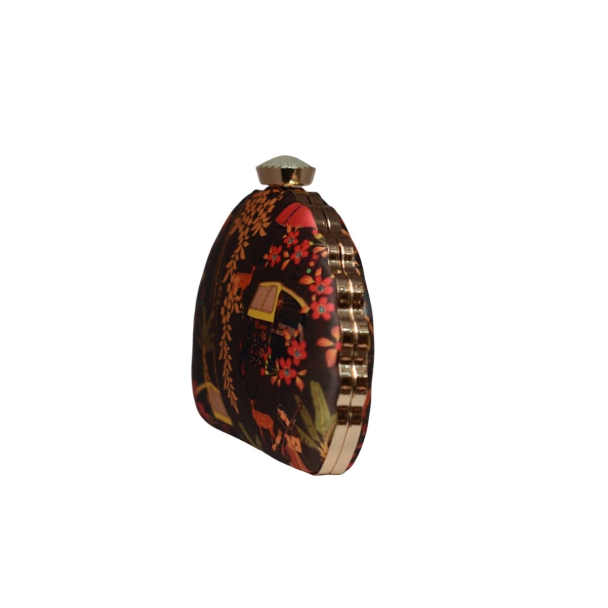 Artklim Modern Mughal Motif D-shape Clutch