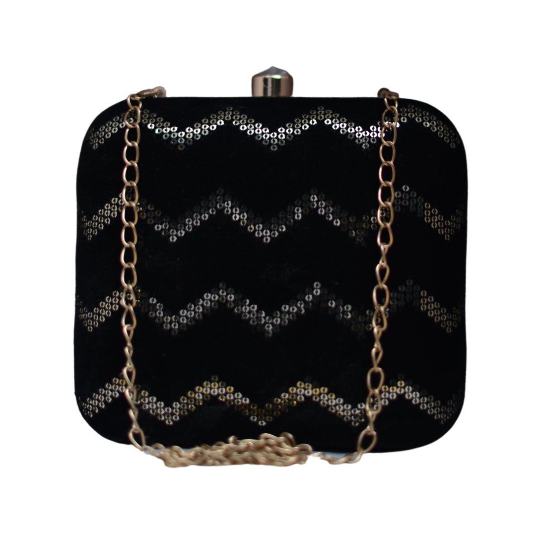 Artklim Black Sequins Party Clutch