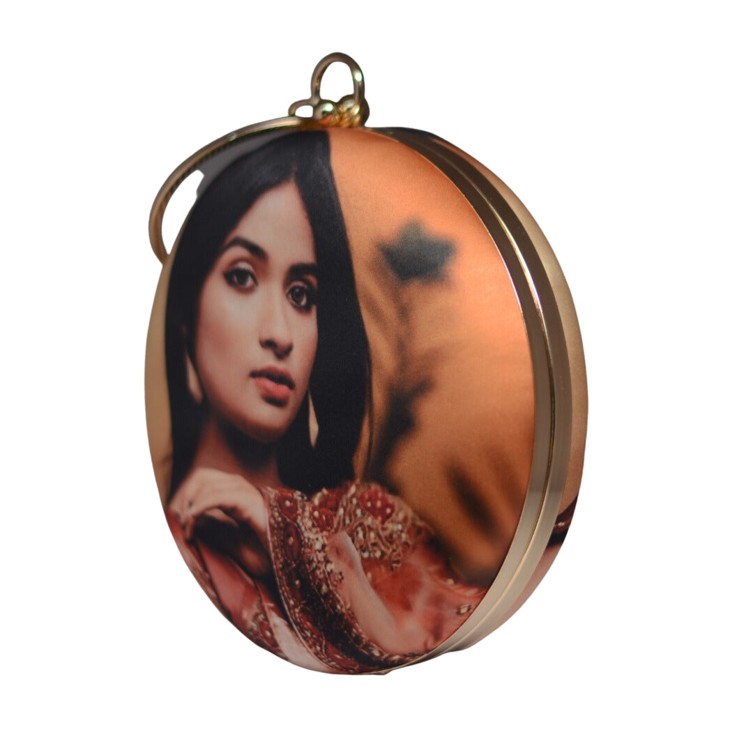 Portrait Caricature Personalised Round Clutch Bag