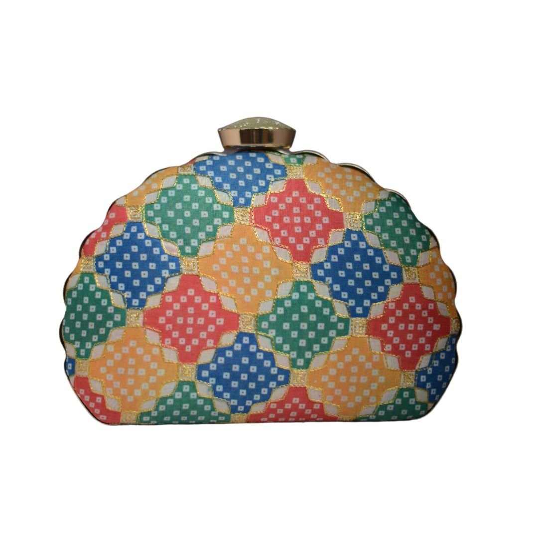 Artklim Multicoloured Embroidered Party Clutch