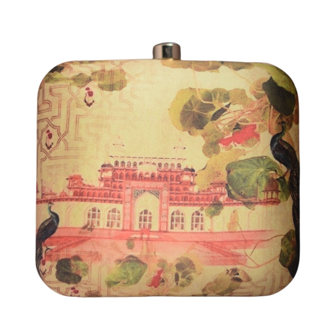 Artklim Traditional Mughal Motif Printed Clutch
