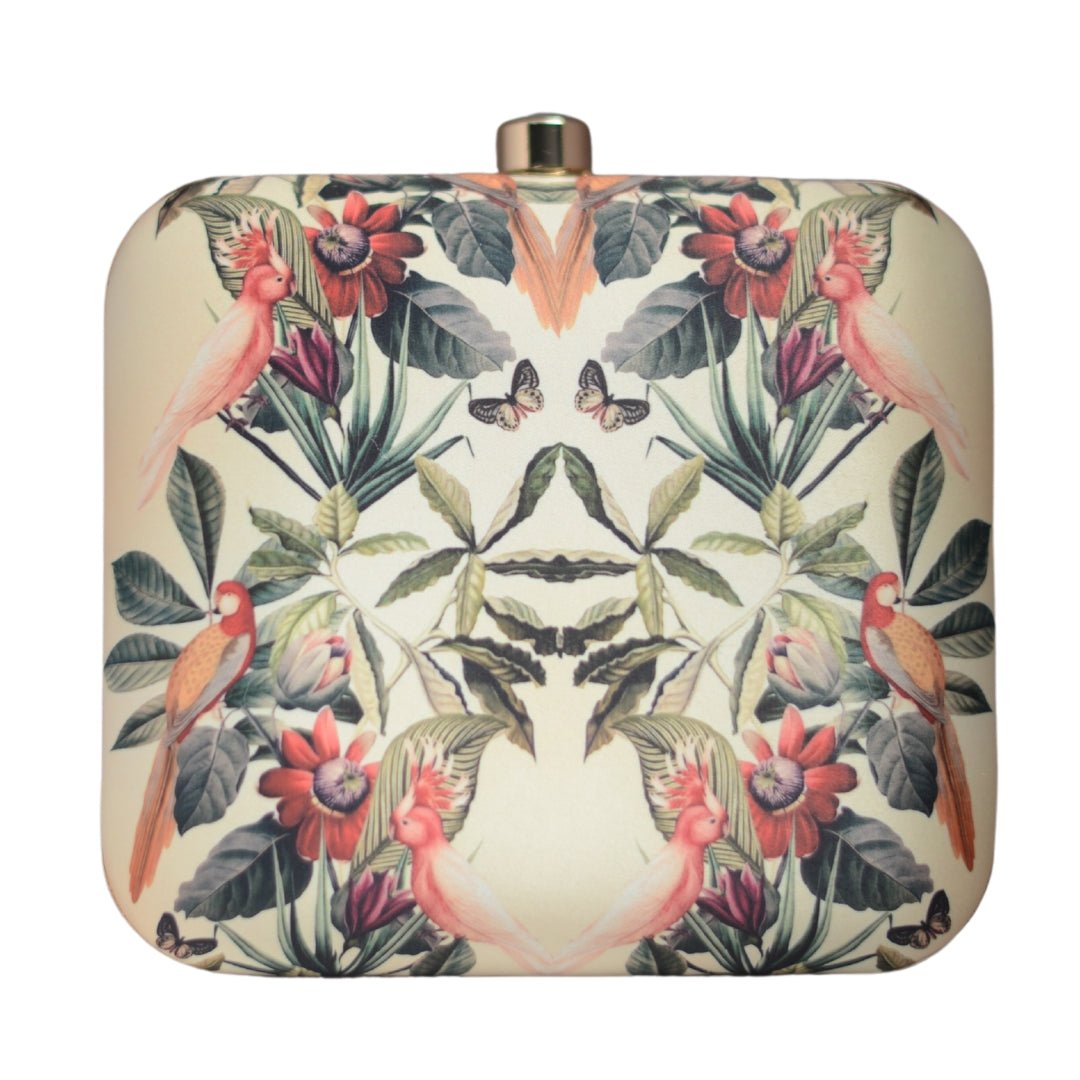 Artklim Red Floral Printed Clutch