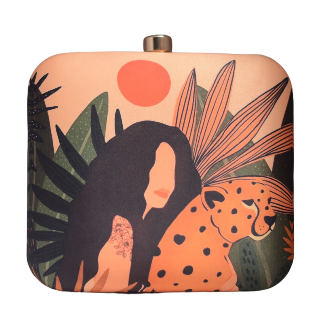Artklim Leopard Lady Printed Clutch