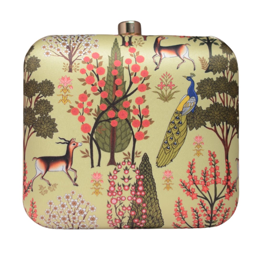 Artklim Traditional Mughal Garden Printed Clutch