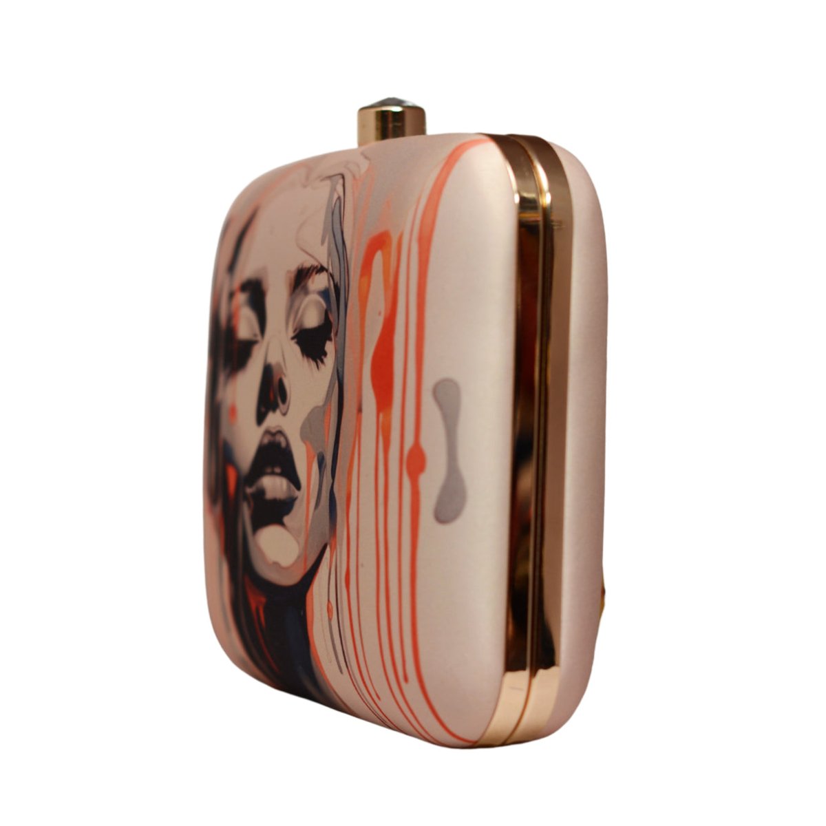 Feminine Features Printed Clutch
