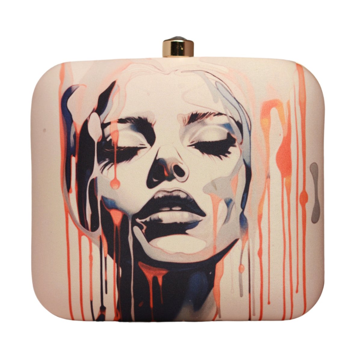 Feminine Features Printed Clutch