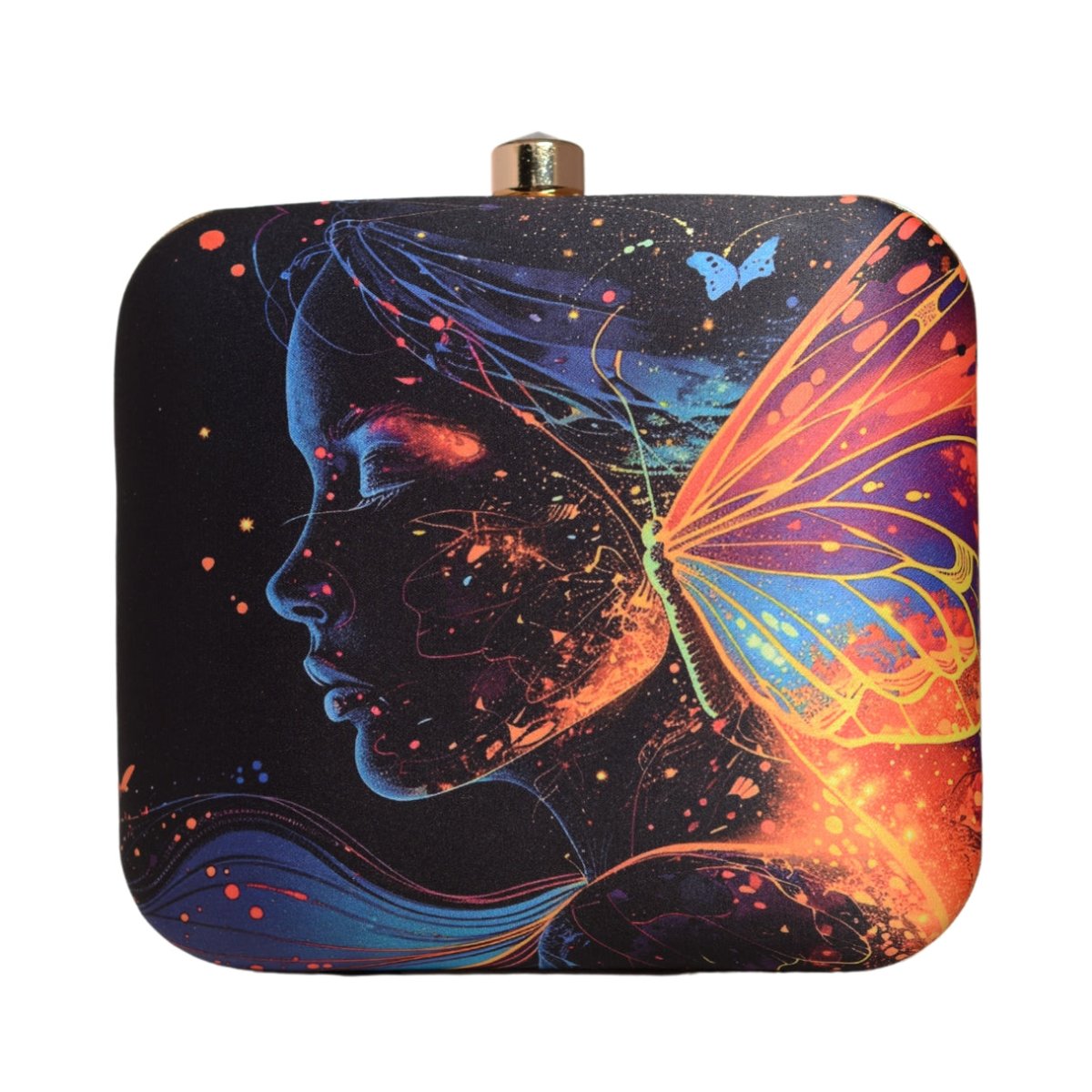Multicolored Butterfly Women Printed Clutch