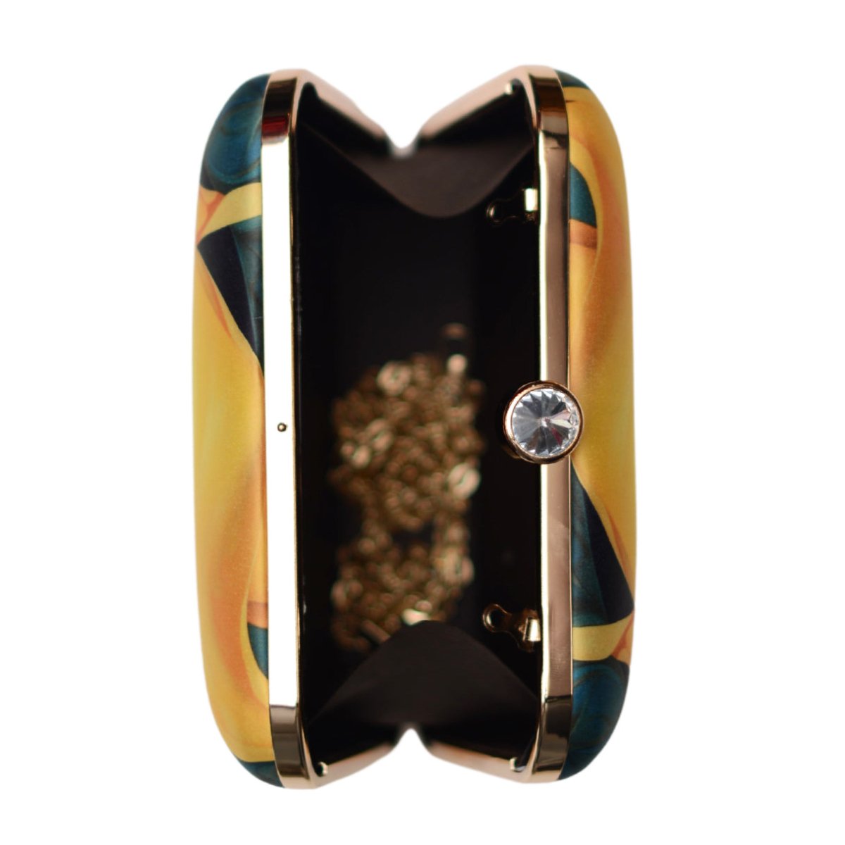 Yellow Scarf Lady Printed Clutch