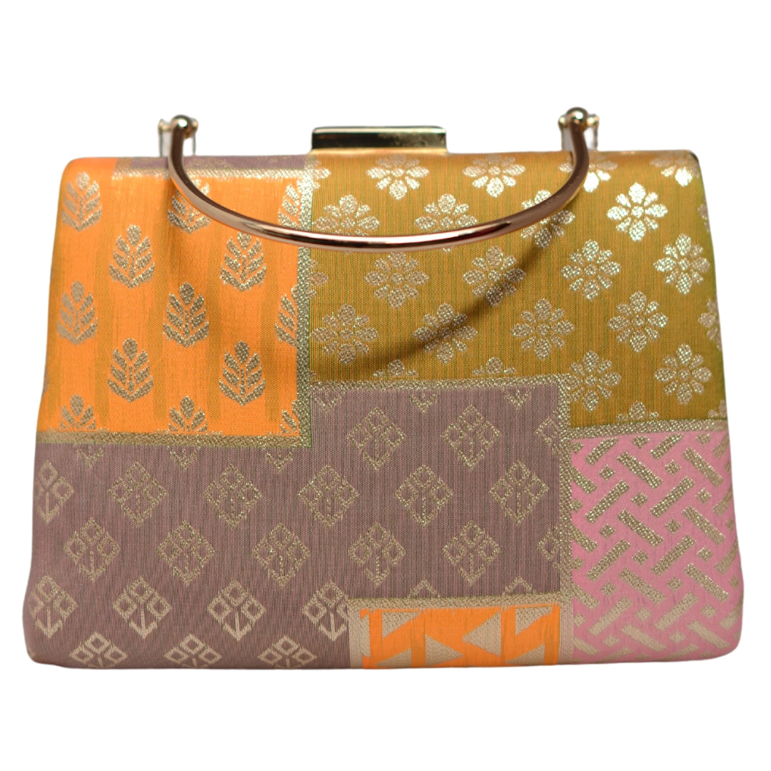 Multipattern Brocade Party Clutch